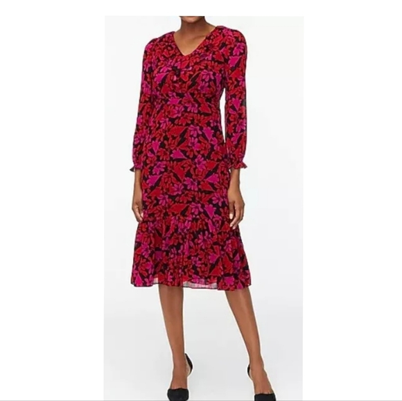 J. Crew Tiered Ruffle Midi Dress, Size 4 - Picture 1 of 14